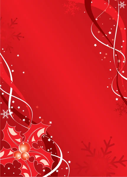 Weihnachten Hintergrund mit Misteln und Schneeflocken, Vektor — Stockvektor