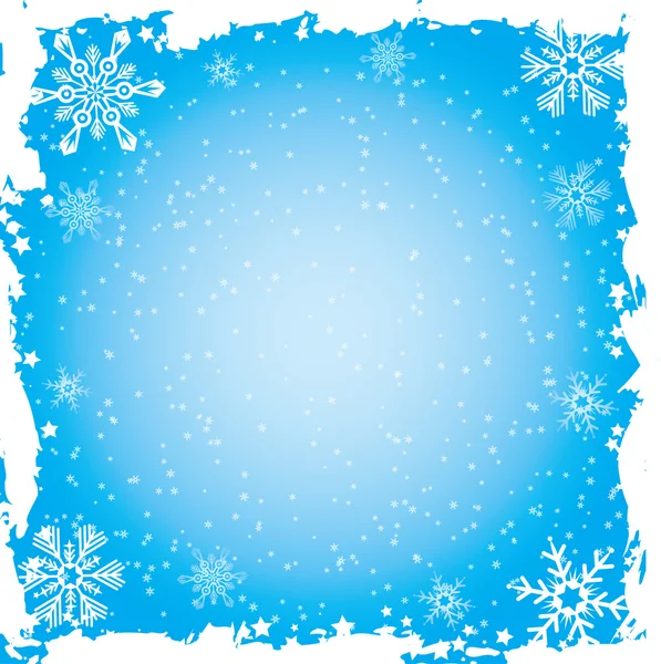 Copo de nieve grunge marco, vector — Vector de stock