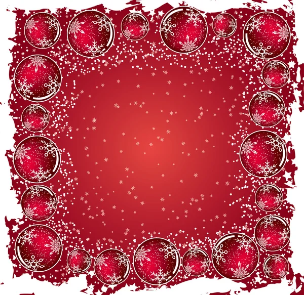 Fond grunge de Noël avec sphères, vecteur — Image vectorielle