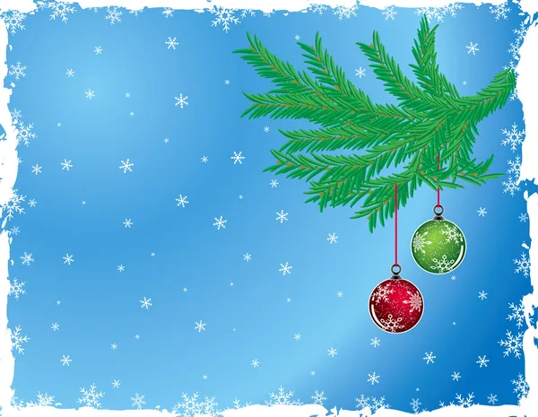 Grunge fondo de Navidad con bolas, vector — Archivo Imágenes Vectoriales