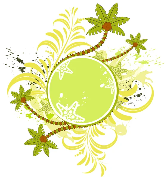 Grunge fleur cadre d'été — Image vectorielle