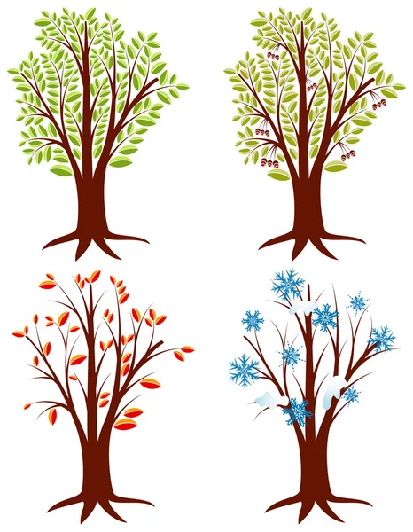 Tree Seasons — Stock Vector