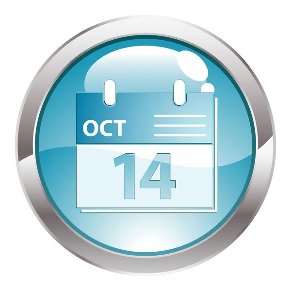 Gloss Button with Calendar — Stock Vector