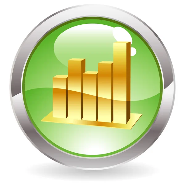 Botão de brilho com gráfico — Vetor de Stock