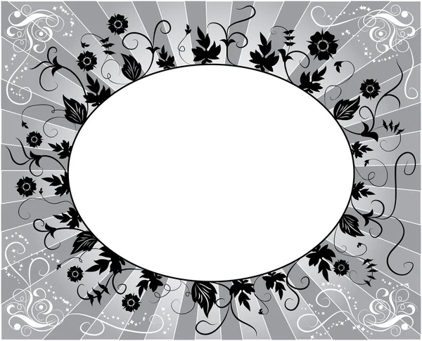Elemento para el diseño, marco de flores — Archivo Imágenes Vectoriales