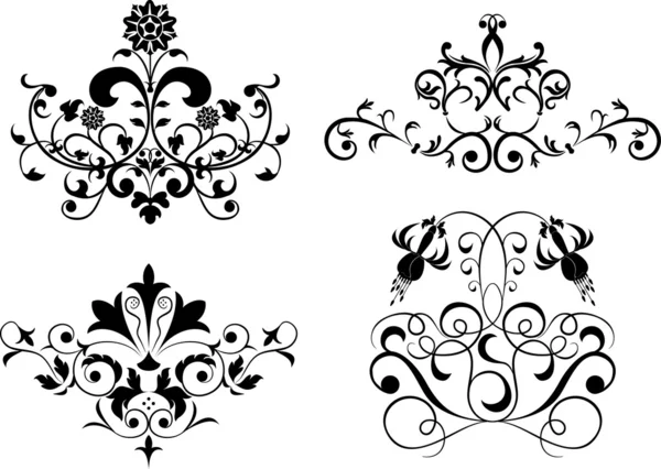 Recoger elemento para el diseño, conjunto de flores, vector — Archivo Imágenes Vectoriales
