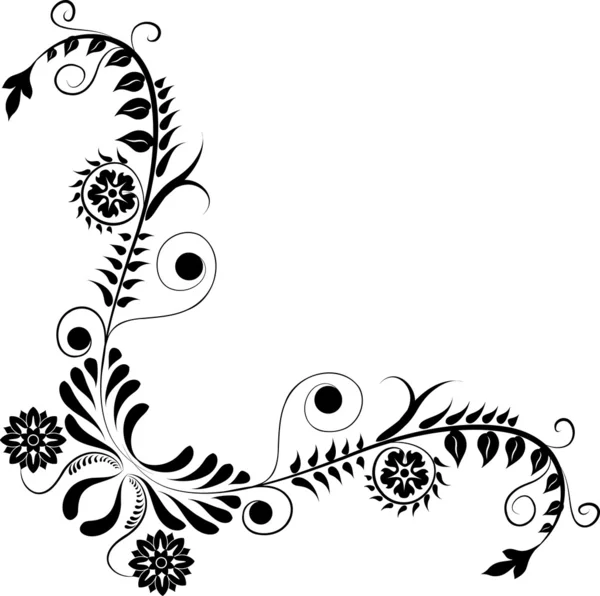 Elemento para el diseño, flor de esquina, vector — Archivo Imágenes Vectoriales