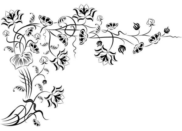 デザイン、角の花、ベクトルの要素 — ストックベクタ