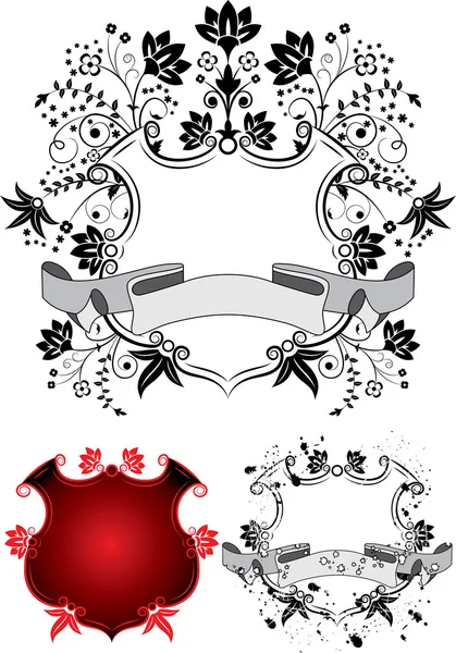 花の紋章、ベクトル — ストックベクタ