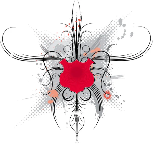 Escudo de armas Grunge, ilustración vectorial — Archivo Imágenes Vectoriales