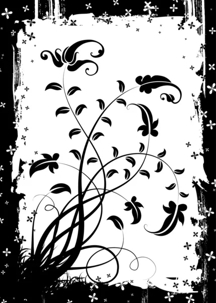 Marco floral grunge — Archivo Imágenes Vectoriales