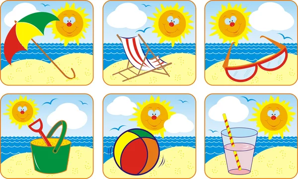 Icon Set sommaren & Sun — Stock vektor