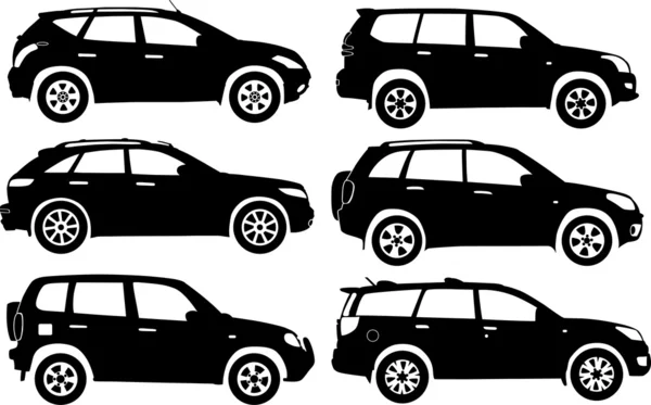 Silhouette cars, vector — Stock Vector