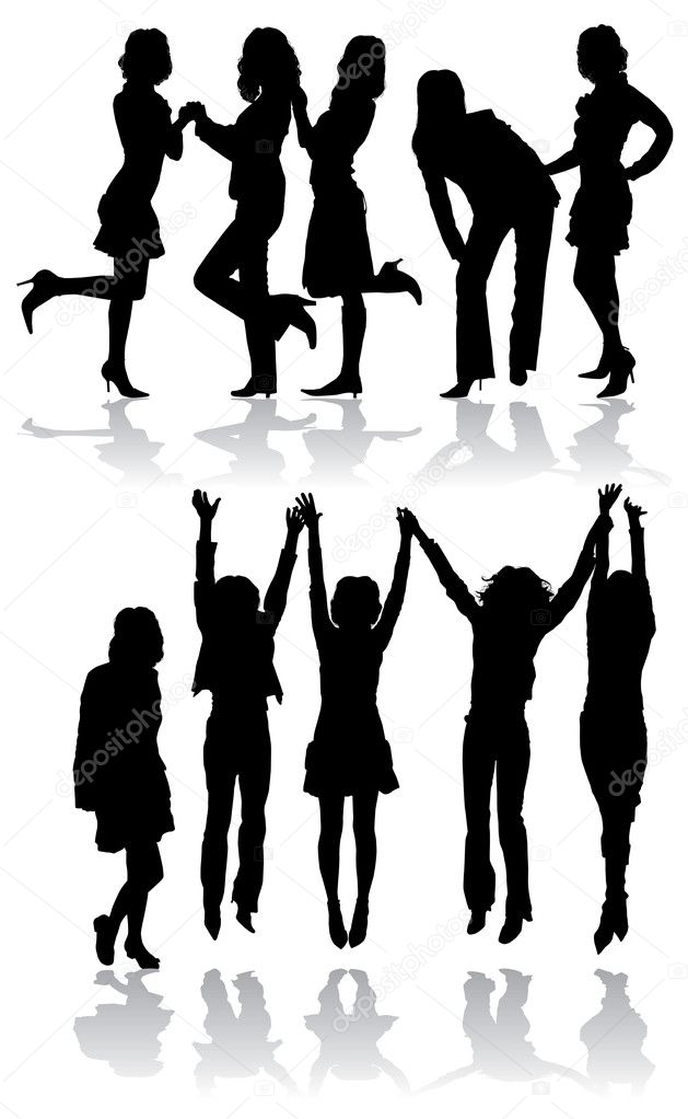 Vector silhouettes sexy women Stock Vector by ©TAlexey 7078352