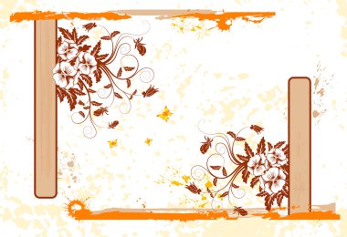 Abstract floral frame clipart