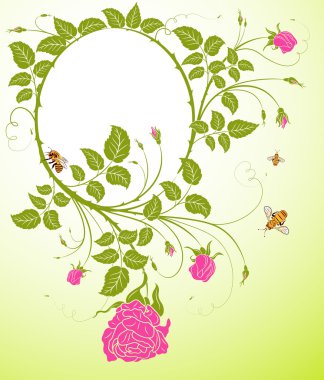 Abstract floral frame clipart