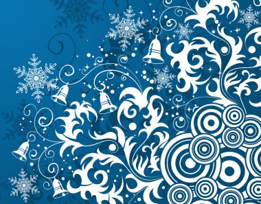 Floral background with snowflake clipart