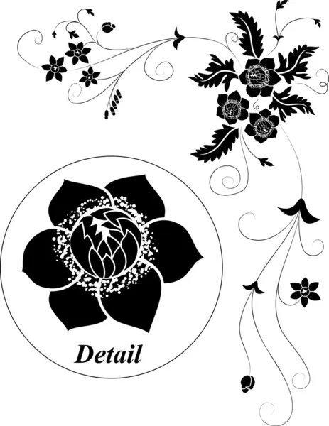 Elemento para design, ilustração de flores —  Vetores de Stock