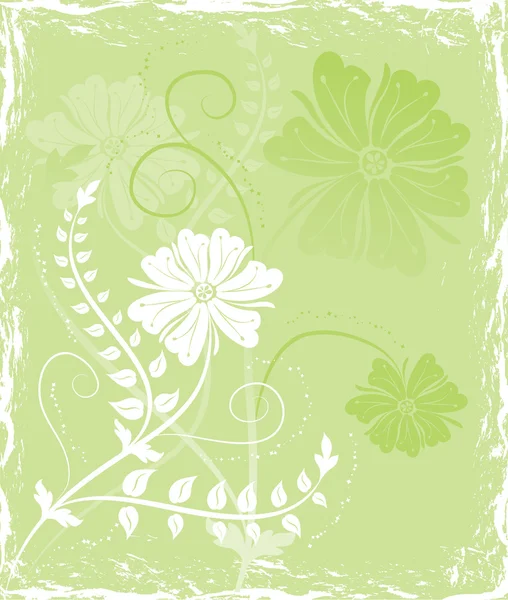 Grunge 背景花卉，为设计元素 — 图库矢量图片