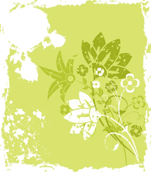 グランジを背景の花のデザイン要素 — ストックベクタ
