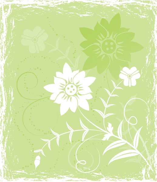 Grunge 背景花卉、 设计，要素矢量 — 图库矢量图片