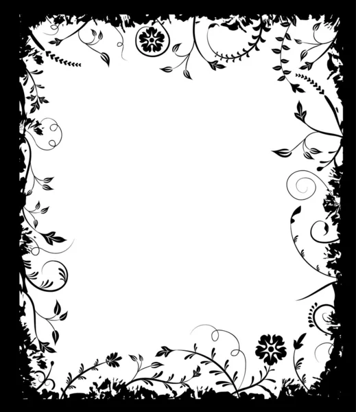 Grunge rámeček květina, prvky pro design, vektor — Stockový vektor