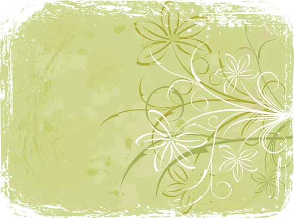 Grunge floral arka plan, tasarım, öğeleri vektör — Stok Vektör