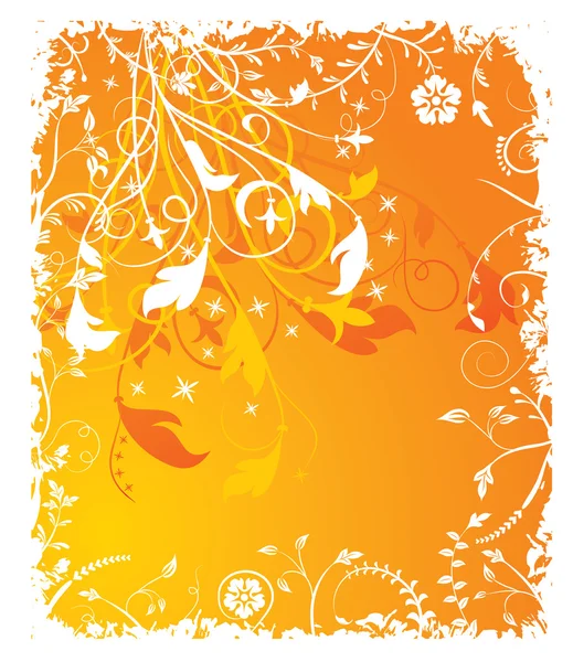 Grunge floral background, elements for design, vector — Stock Vector