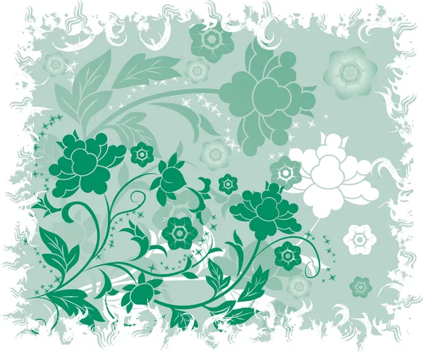 Grunge floral arka plan, tasarım, öğeleri vektör — Stok Vektör