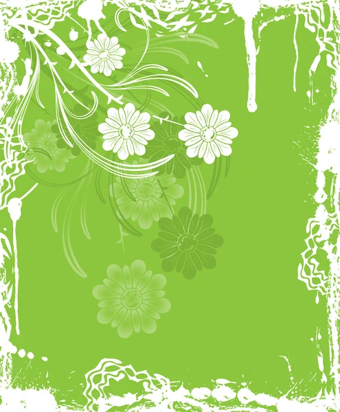 Grunge fondo floral, elementos para el diseño, vector — Archivo Imágenes Vectoriales