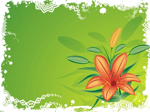 Grunge floral arka plan lekeleri ile vektör — Stok Vektör