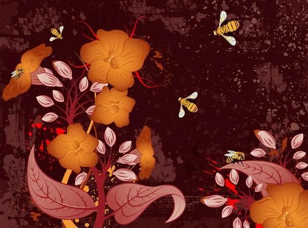 Grunge çiçek arkaplanı — Stok Vektör
