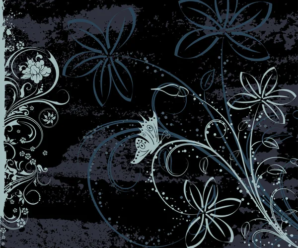 พื้นหลังดอกไม้กรังจ์ — ภาพเวกเตอร์สต็อก