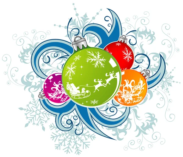 Fond vectoriel de Noël avec boules — Image vectorielle