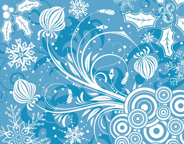 Floraler Hintergrund mit Schneeflocke — Stockvektor