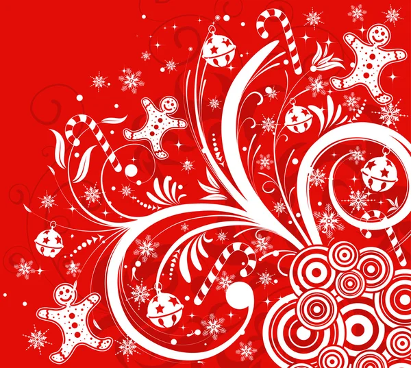 Fond floral avec flocon de neige — Image vectorielle