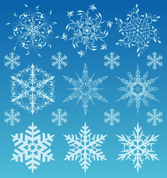 Establecer copos de nieve — Vector de stock
