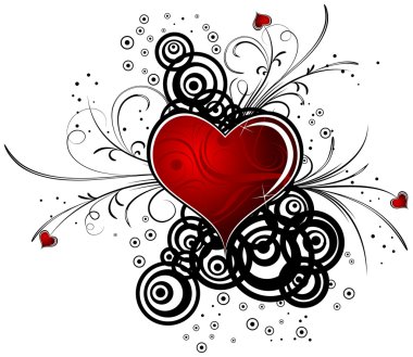 Abstract valentine's background with hearts, vector clipart