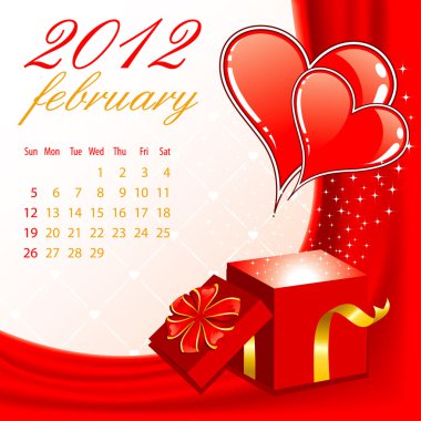 Calendar for 2012 February clipart