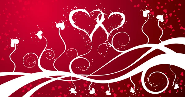 Valentinen Hintergrund mit Herzen, Vektor — Stockvektor