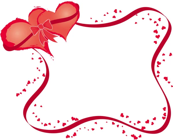 Marco de San Valentín con corazones, vector — Vector de stock