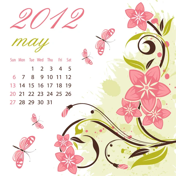 Calendar for 2012 May — Stock Vector