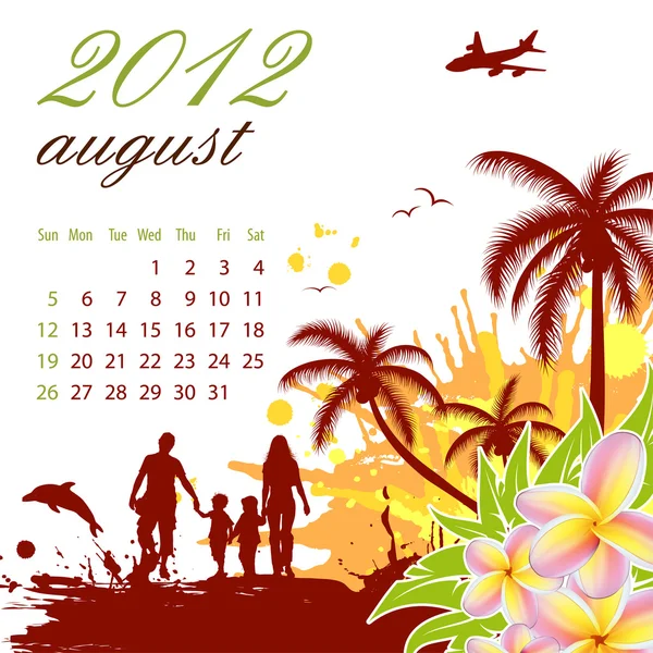 stock vector Calendar for 2012 August