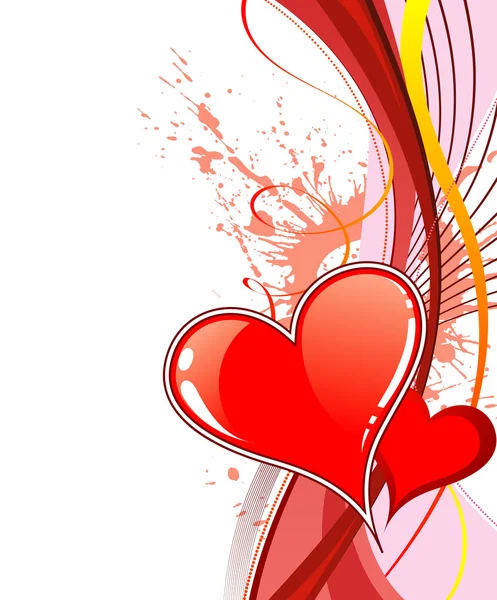 Día de San Valentín fondo con corazones y patrón de onda — Vector de stock