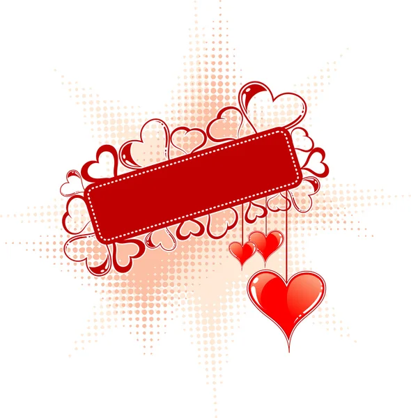 Valentines Day frame with hearts — Stock Vector