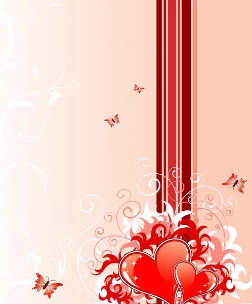 Walentynki tło z serca i kwiaty — Wektor stockowy