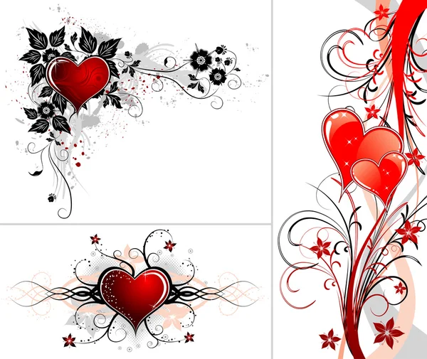 Walentynki tło z serca i kwiat — Wektor stockowy