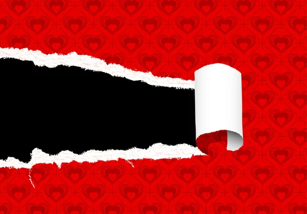 Yırtık Sevgililer günü kağıt — Stok Vektör
