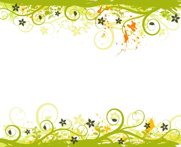 Grunge cadre de fleur — Image vectorielle