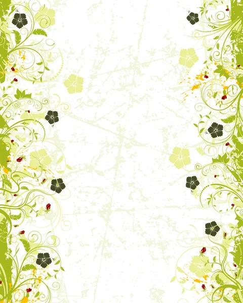 กรอบดอกไม้ Grunge — ภาพเวกเตอร์สต็อก